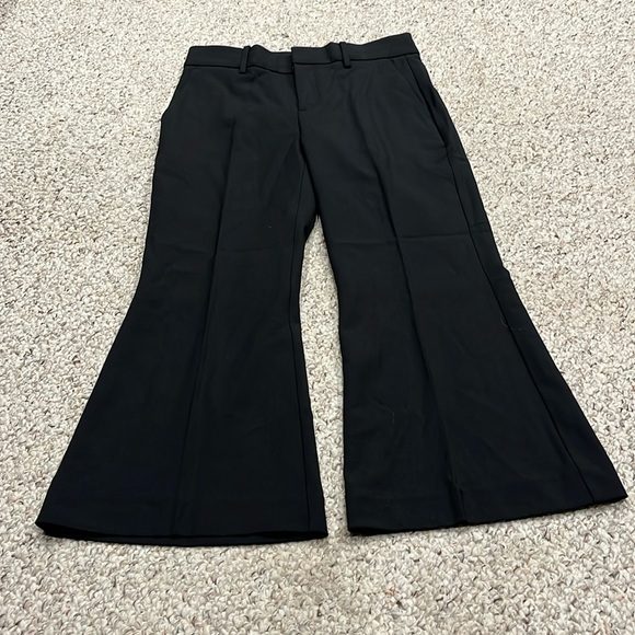 NWT Madewell Petite Kick Out Crop Pants in Wool-Blend Twill Black Sz 00 Petite - Picture 1 of 9